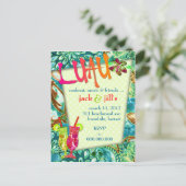 311甘美なルアウ（ハワイ式宴会）の招待状 インビテーションポストカード (スタンド正面)