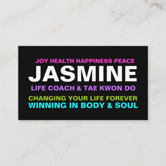 311生命コーチのトレーナー等 名刺 (正面)