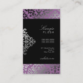 311眩ますダマスク織の紫色のプラシ天 名刺 (裏面)
