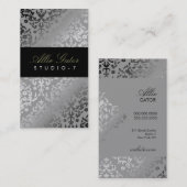 311眩ますダマスク織の銀製の平野の背部 名刺 (正面/裏面)