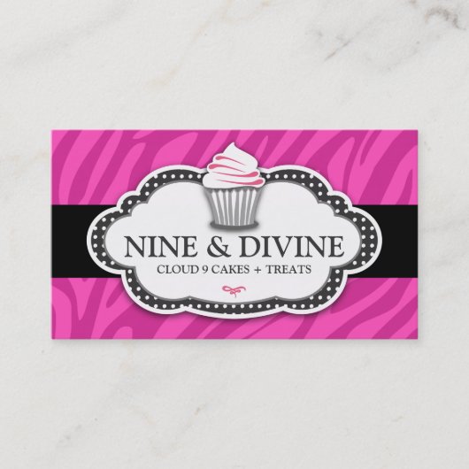 311神のピンクのシマウマは縞で飾ります 名刺 (正面)