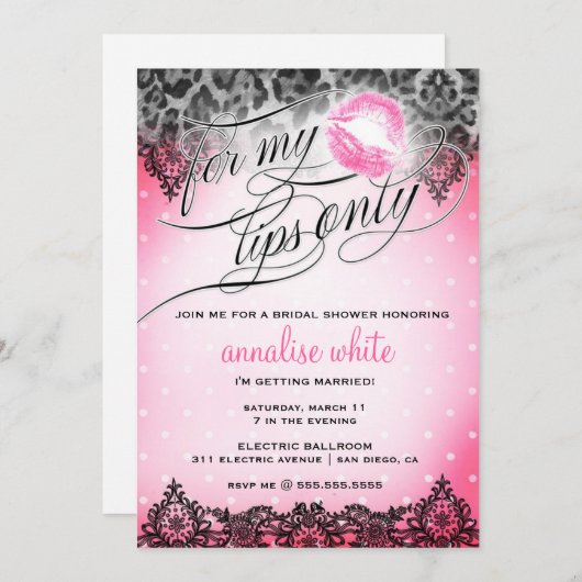311私の唇のバチェロレッテのシャワーだけのために 招待状 (正面/裏面)