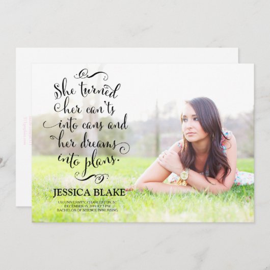 311缶の夢の卒業に彼女のCan'tsを回しました 案内状 (正面/裏面)