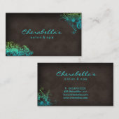 311美しいサロンフローラ名刺青緑 名刺 (正面/裏面)