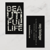 311美しい生命ハイビスカスのタイポグラフィ 名刺 (正面/裏面)