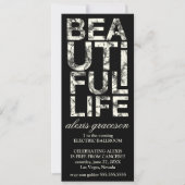 311美しい生命ハイビスカスのタイポグラフィ 招待状 (正面)