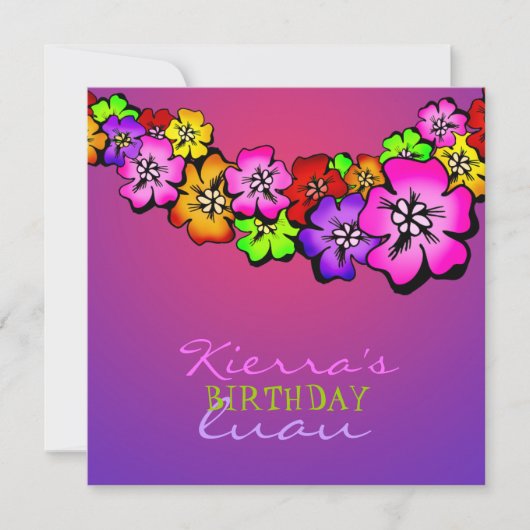 311花のシャワーのレイの招待状|の日没 招待状 (正面)