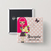 311花の女の子PINの交換可能な毛 缶バッジ (正面&裏面)