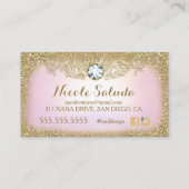 311薄紫のダイヤモンドのヴィンテージの魅力的な金ゴールドのグリッター 名刺 (裏面)