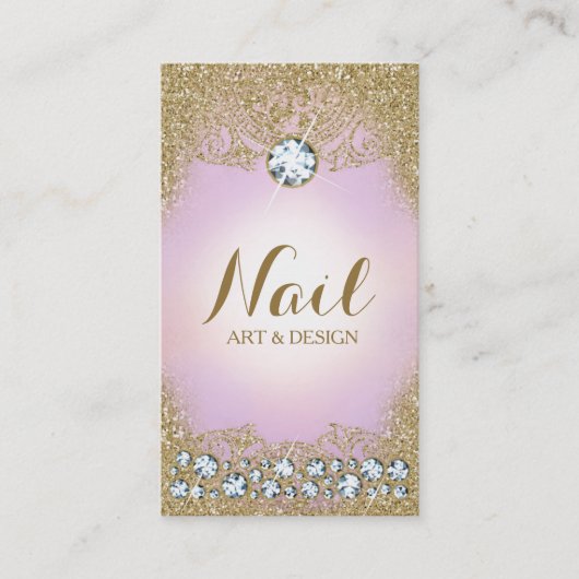 311薄紫のダイヤモンドのヴィンテージの魅力的な金ゴールドのグリッター 名刺 (正面)