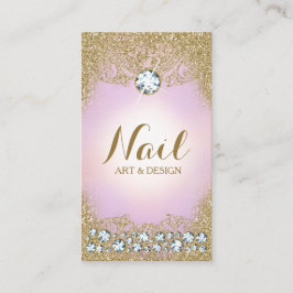 311薄紫のダイヤモンドのヴィンテージの魅力的な金ゴールドのグリッター 名刺