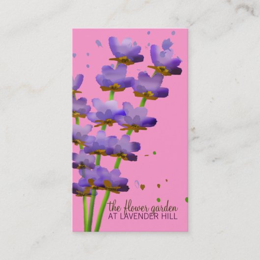 311豊かなラベンダー|のピンク 名刺 (正面)
