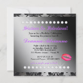 311豪華なライオンの紋章学の紫色第16、21、30、40、50 招待状 (裏面)