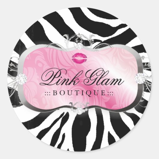 311贅沢なピンクのプラッタのキスサッシスイーツ ラウンドシール (正面)