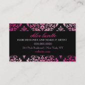 311贅沢にピンクのダマスク織のモノグラム 名刺 (裏面)