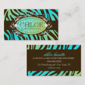 311贅沢に大洋性のシマウマのモノグラム 名刺 (正面/裏面)