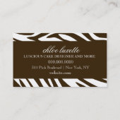 311贅沢に白いチョコレートシマウマのモノグラム 名刺 (裏面)