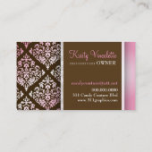 311贅沢にVinceletteのダマスク織2ピンクのブラウン 名刺 (裏面)