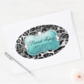 311贅沢トパーズステッカーヒョウ 楕円形シール (封筒)