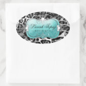 311贅沢トパーズステッカーヒョウ 楕円形シール (バッグ)