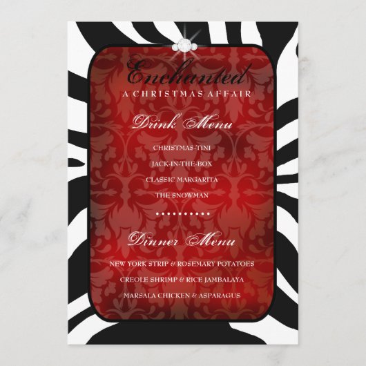 311赤い夕食/飲み物メニューを魅了しました メニュー (正面)