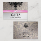 311輝きのブティックのヒョウのダイヤモンドのピンク 名刺 (正面/裏面)