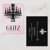 311輝きのブティックのピンクのきらめく 名刺 (正面/裏面)