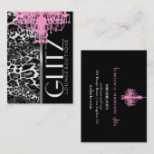 311輝きのブティックのピンクのシャンデリアのヒョウ 名刺 (正面/裏面)