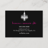 311輝きのブティックの黒のダマスク織のショッキングピンク 名刺 (裏面)