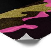 311迷彩柄スターピンクバナー ポスター (角)