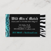 311野生の組合せnのマッチの青緑 名刺 (裏面)