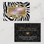 311金ゴールドのシマウマの魅力的で熱狂するなピンクの金ゴールド 名刺 (正面/裏面)