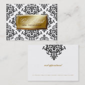 311金ゴールドの送風ダマスク織のぽっちゃりしたカード 予約カード (正面/裏面)