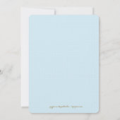 311金ゴールドグリッターモノグラム男の赤ちゃんシャワー 招待状 (裏面)