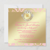 311金ダマスク織のきらめくの女王のベビーシャワー 招待状 (裏面)