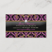 311金ラズベリーのきらきら光るなNoirダマスク織 名刺 (裏面)