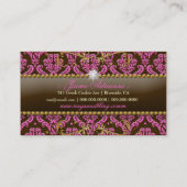 311金ラズベリーチョコレートきらきら光るなダマスク織 名刺 (裏面)