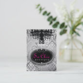 311金属そうシックなブティックの銀 名刺 (スタンド正面)