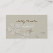 311金属プラチナ花の美しい|の緑 名刺 (裏面)