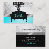 311金属派手でシックなブティックのターコイズ 名刺 (正面/裏面)