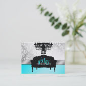 311金属派手でシックなブティックのターコイズ 名刺 (スタンド正面)