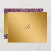 311金神のナス紫色RSVPのカード 出欠カード (正面/裏面)