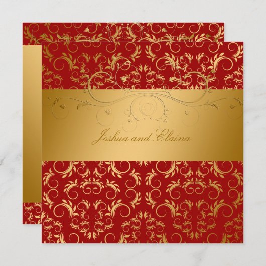 311金神の甘いチェリーレッド5.25 x 5.25 招待状 (正面/裏面)