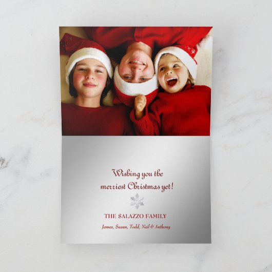 311金赤いシマウマの写真のクリスマスカード シーズンカード (内部)