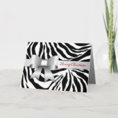 311金赤いシマウマの写真のクリスマスカード シーズンカード (正面)