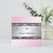 311銀のレースが付いている神のピンクのきらめくのランジェリー 招待状 (スタンド正面)