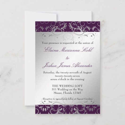 311銀製|のナスを占って下さい 招待状 (裏面)