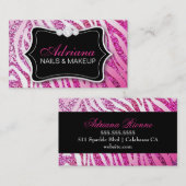 311頭のシマウマのグリッターのピンク 名刺 (正面/裏面)