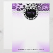 311頭のヒョウTiqueの紫色レターヘッド レターヘッド (正面/裏面)