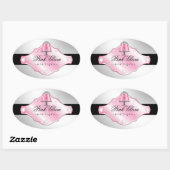 311高級ケーキフェイクシルバー背景 楕円形シール (シート)